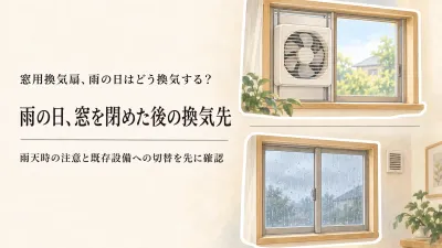 秋の長雨前に決める窓用換気扇の取付場所｜雨の日の換気とサーキュレーターの置き場所