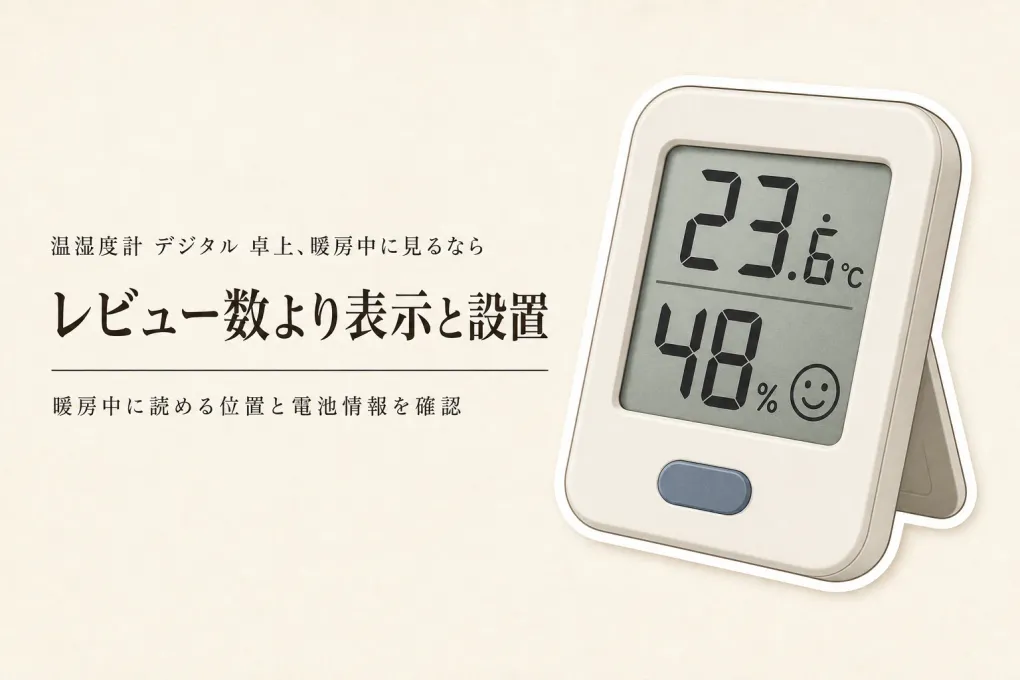 温湿度計 デジタル 卓上をレビュー数順に比較｜暖房を使う部屋で見やすい表示・置き場所・電池交換